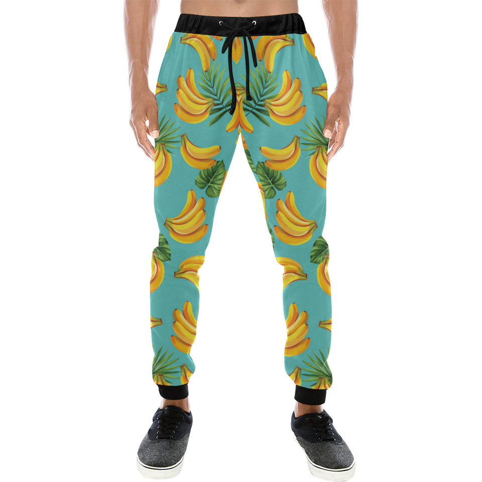 Banana Palm Leaves pattern background Unisex Casual Sweatpants