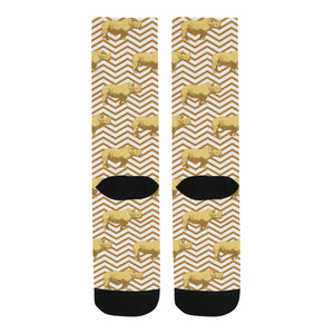 Rhino yellow theme pattern Crew Socks
