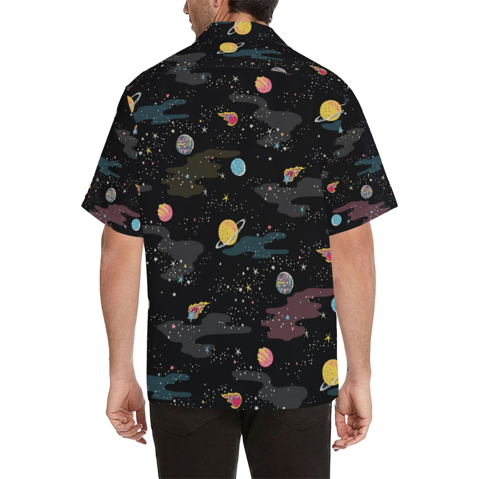 space pattern Men's All Over Print Hawaiian Shirt