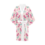 Cute little mermaid pattern Women's Short Kimono Robe