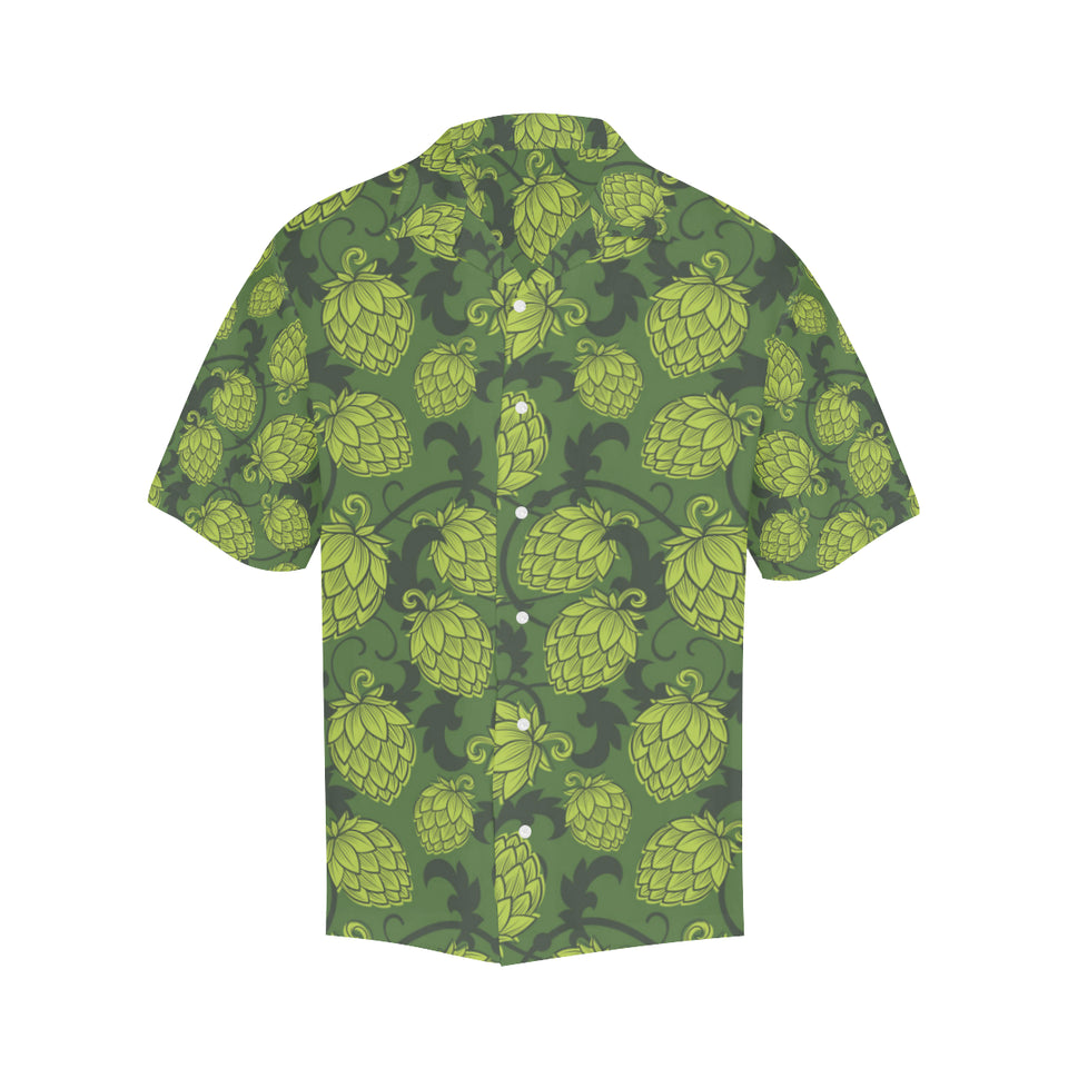 Hop pattern Hop cone background Men's All Over Print Hawaiian Shirt