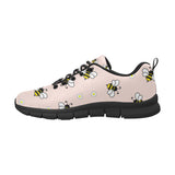 Cute bee flower pattern pink background Men's Sneaker Shoes