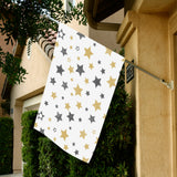 hand drawn gold black star pattern House Flag Garden Flag