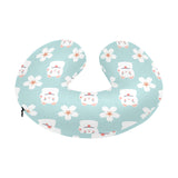 Maneki neko cat sakura U-Shaped Travel Neck Pillow