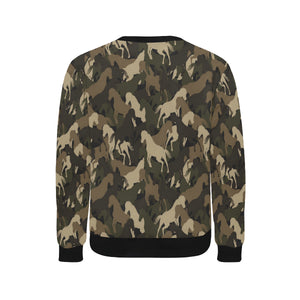 Horse Camouflage Pattern Men's Crew Neck Sweatshirt