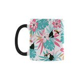 Toucan tropical flower leave pattern Morphing Mug Heat Changing Mug