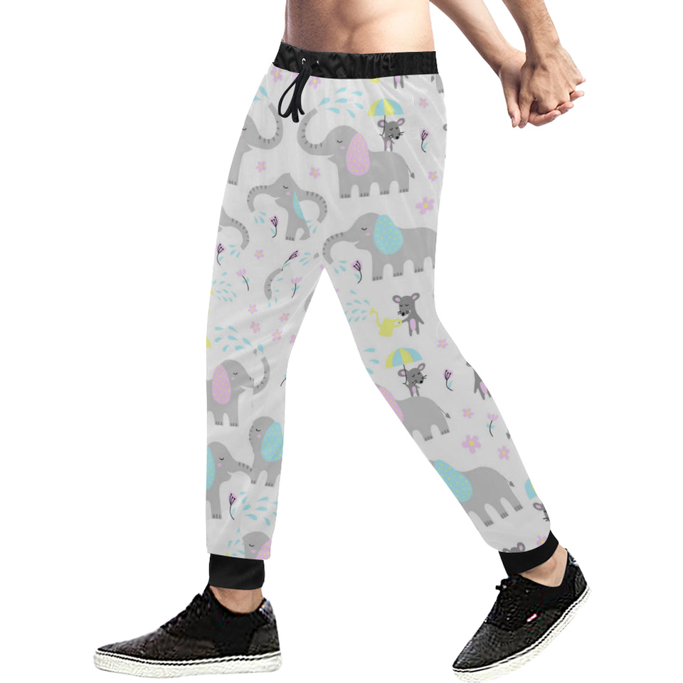 Cute elephant mouse pattern Unisex Casual Sweatpants