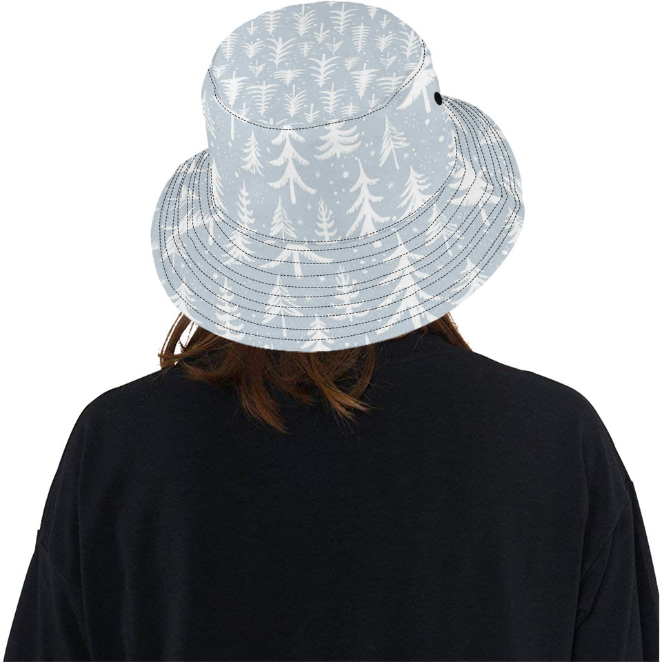 Christmas tree winter forest pattern Unisex Bucket Hat