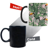 Toucan tropical green jungle palm pattern Morphing Mug Heat Changing Mug