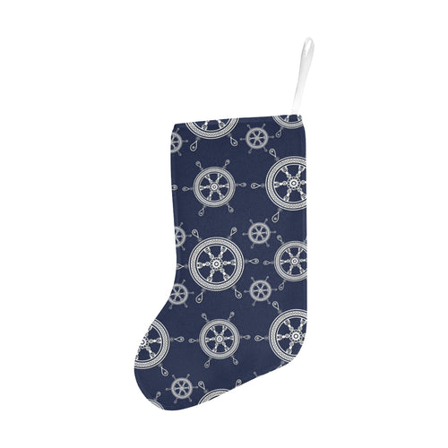 nautical steering wheel design pattern Christmas Stocking