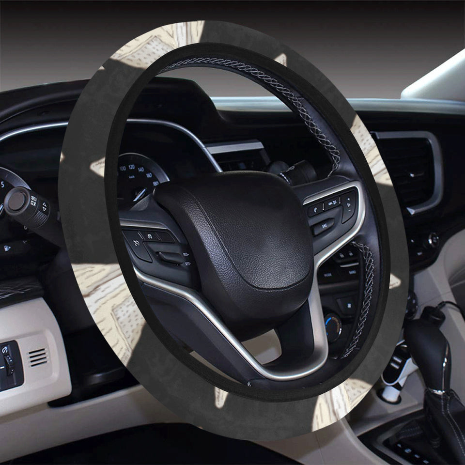 French fries dark background Car Steering Wheel Cover
