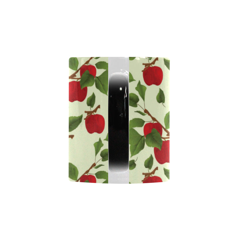 Red apples leaves pattern Morphing Mug Heat Changing Mug