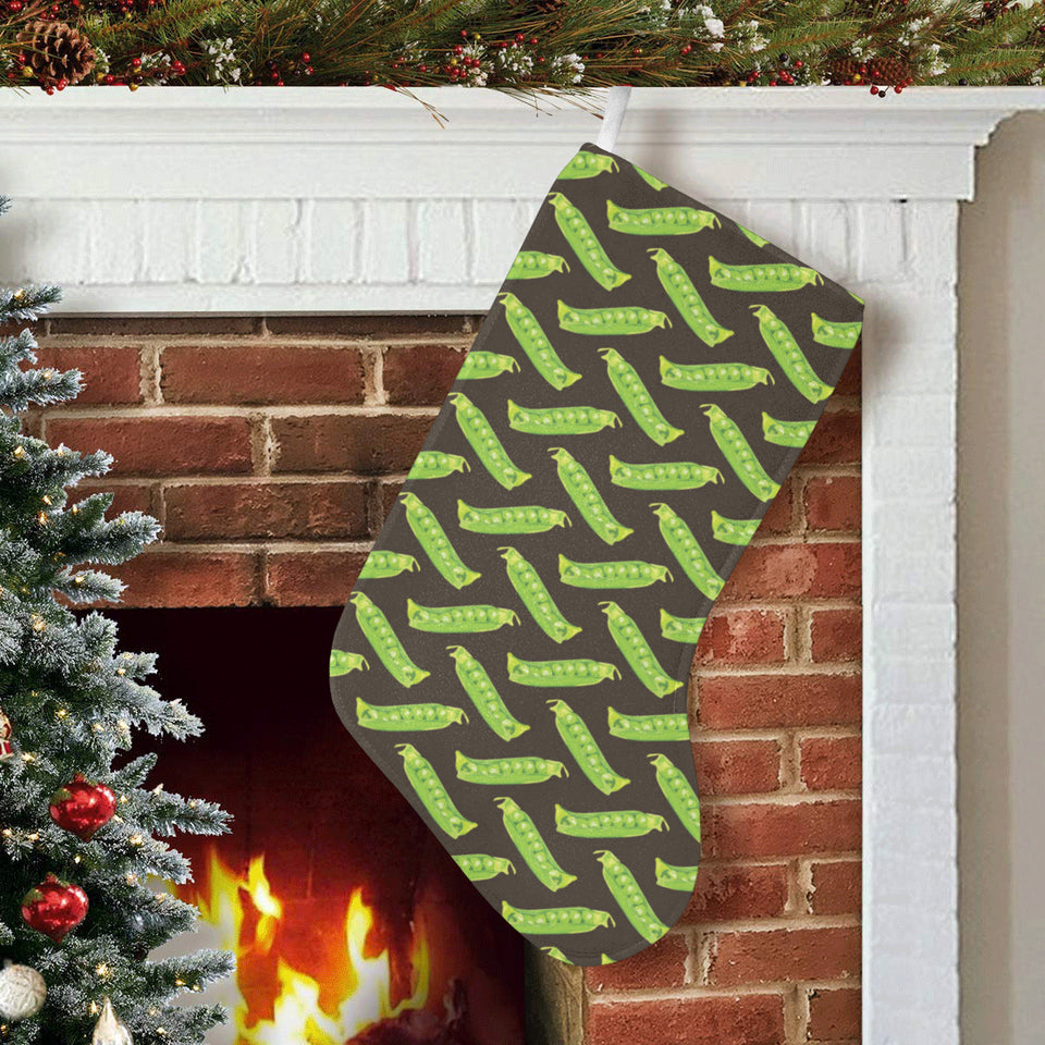 Green Peas Pattern Print Design 05 Christmas Stocking