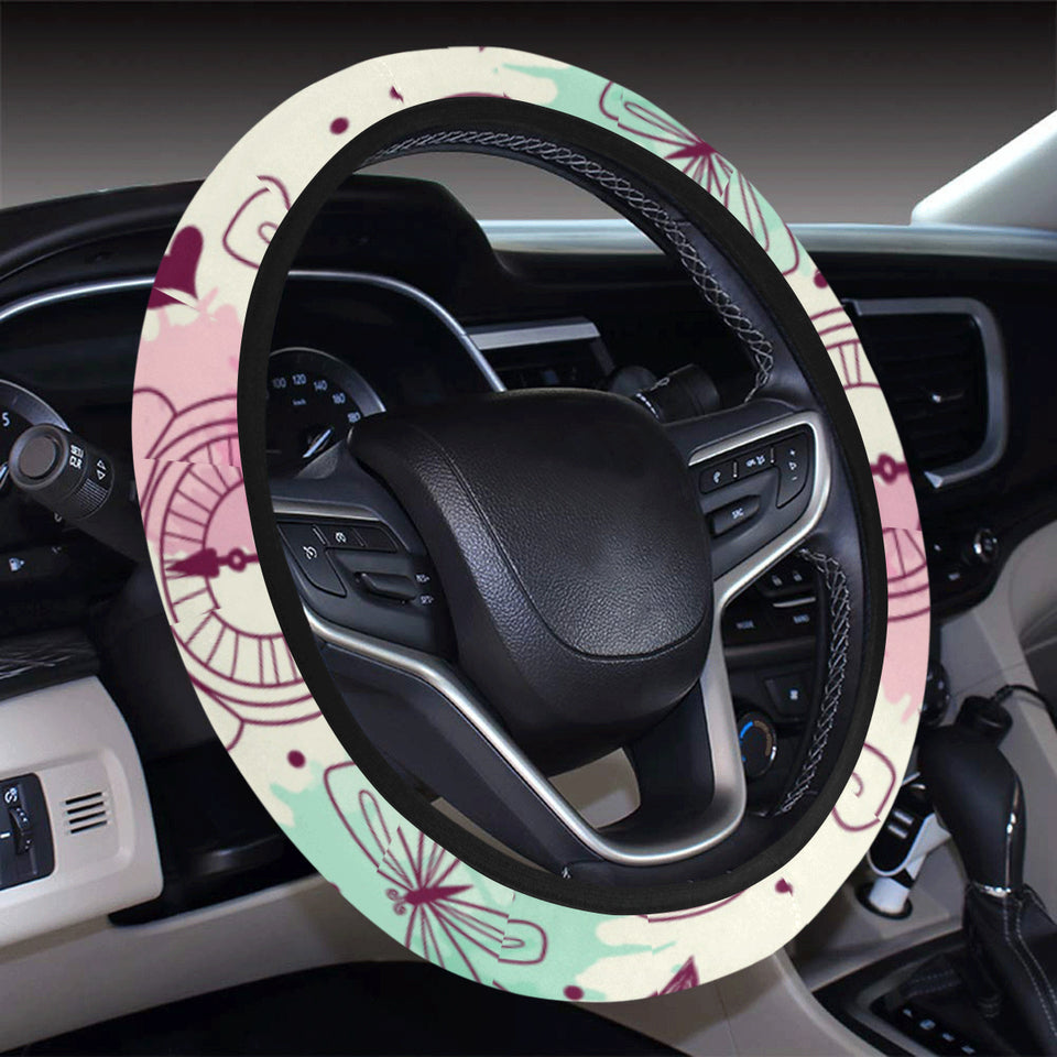 Clock butterfly pattern Car Steering Wheel Cover