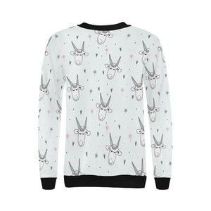 Cute goat design pattern Women's Crew Neck Sweatshirt