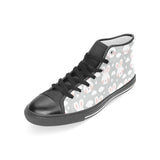 Rabbit cloud Pattern Women's High Top Canvas Shoes Black