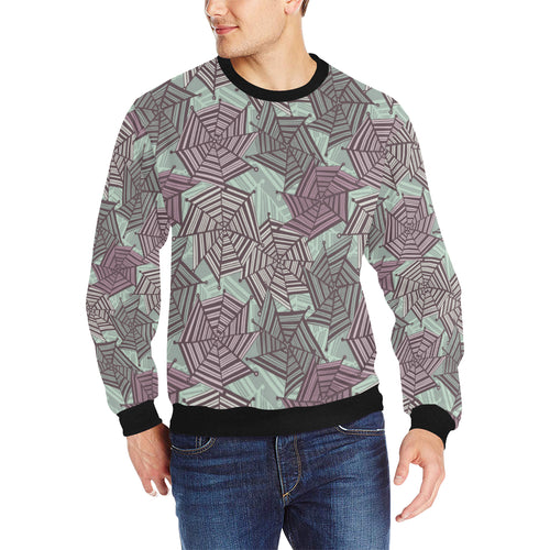 Spider web cobweb design color pattern Men's Crew Neck Sweatshirt