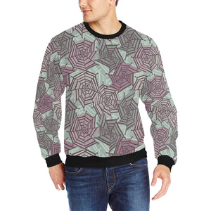 Spider web cobweb design color pattern Men's Crew Neck Sweatshirt