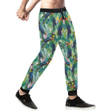 Colorful parrot exotic flower leaves Unisex Casual Sweatpants