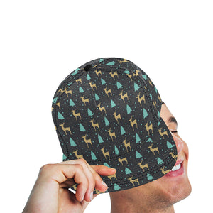 Deers star tree pattern All Over Print Snapback Cap