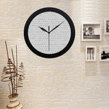 Airplane print pattern Elegant Black Wall Clock