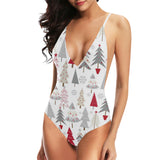 Cute Christmas tree pattern Women's One-Piece Swimsuit