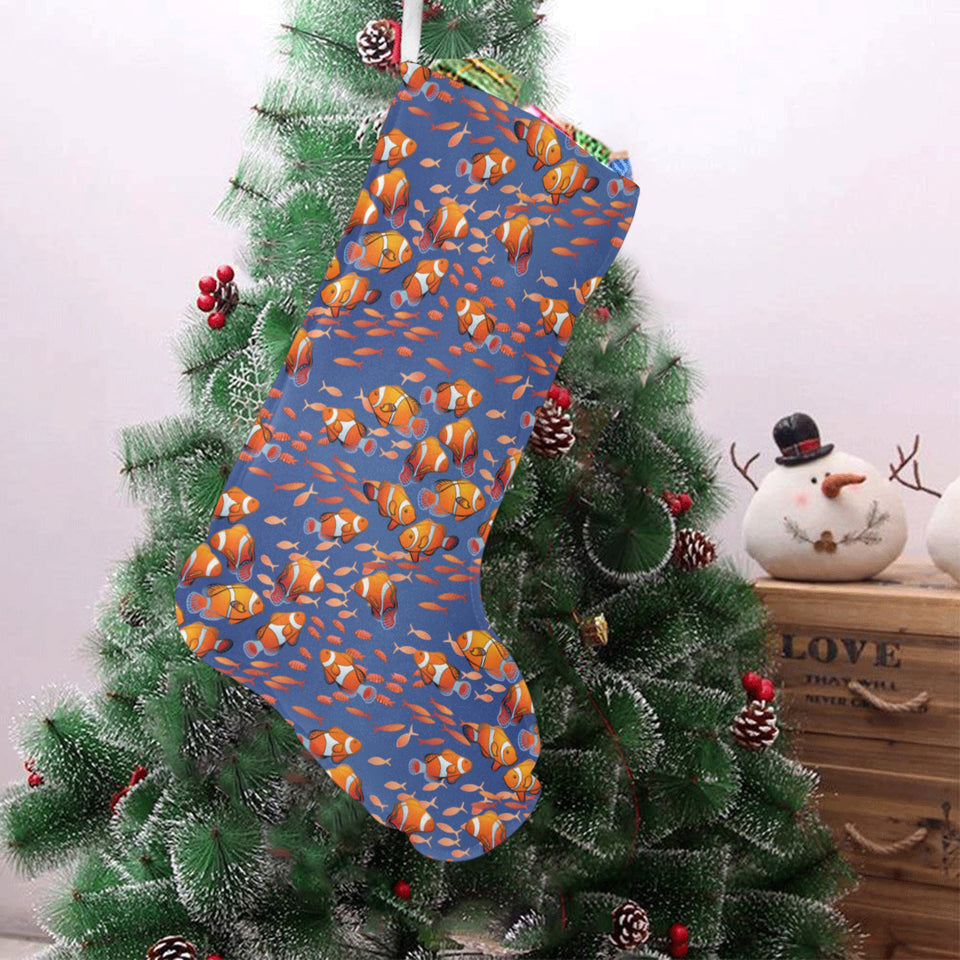 Clown Fish Pattern Print Design 04 Christmas Stocking
