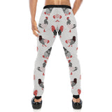 Cool rooster chicken cock floral ornament backgrou Unisex Casual Sweatpants