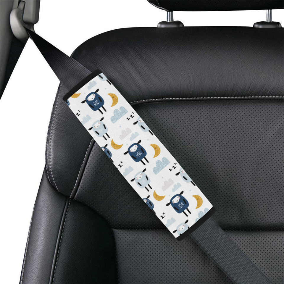 Cute sleeping sheep moon cloud pattern Car Seat Belt Cover