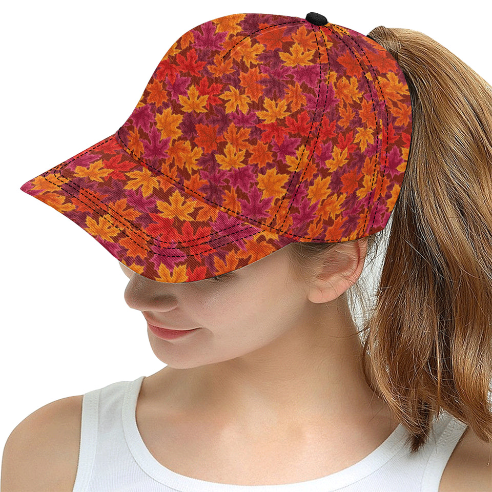 Autumn maple leaf pattern All Over Print Snapback Cap