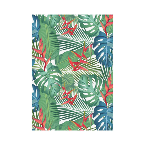 heliconia palm and monstera leaves pattern House Flag Garden Flag