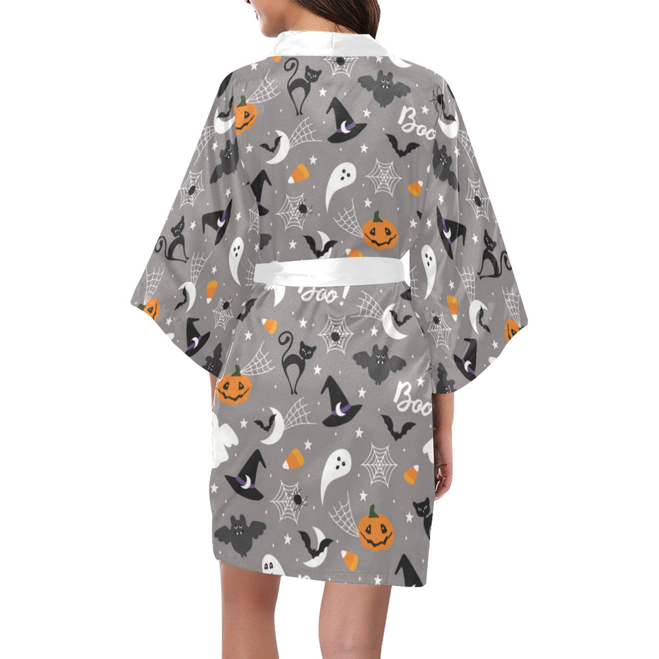 Halloween design pattern Women's Short Kimono Robe