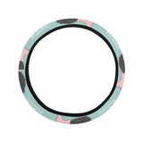poodle dog green background Car Steering Wheel Cover