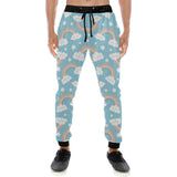 Cute rainbow clound star pattern blue background Unisex Casual Sweatpants