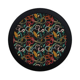 Colorful snake plant pattern Elegant Black Wall Clock