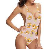 Cute shiba inu dog pattern Women's One-Piece Swimsuit