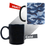 Blue camouflage pattern Morphing Mug Heat Changing Mug
