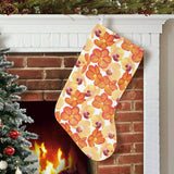 Orange yellow orchid flower pattern background Christmas Stocking