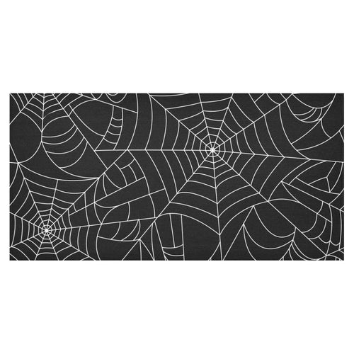 Spider web pattern Black background white cobweb Tablecloth
