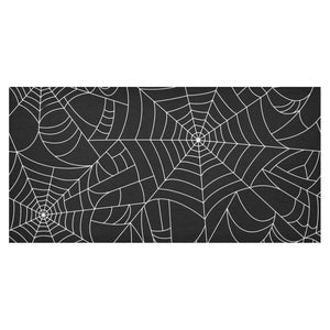 Spider web pattern Black background white cobweb Tablecloth