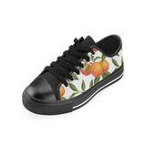 Oranges pattern background Men's Low Top Canvas Shoes Black