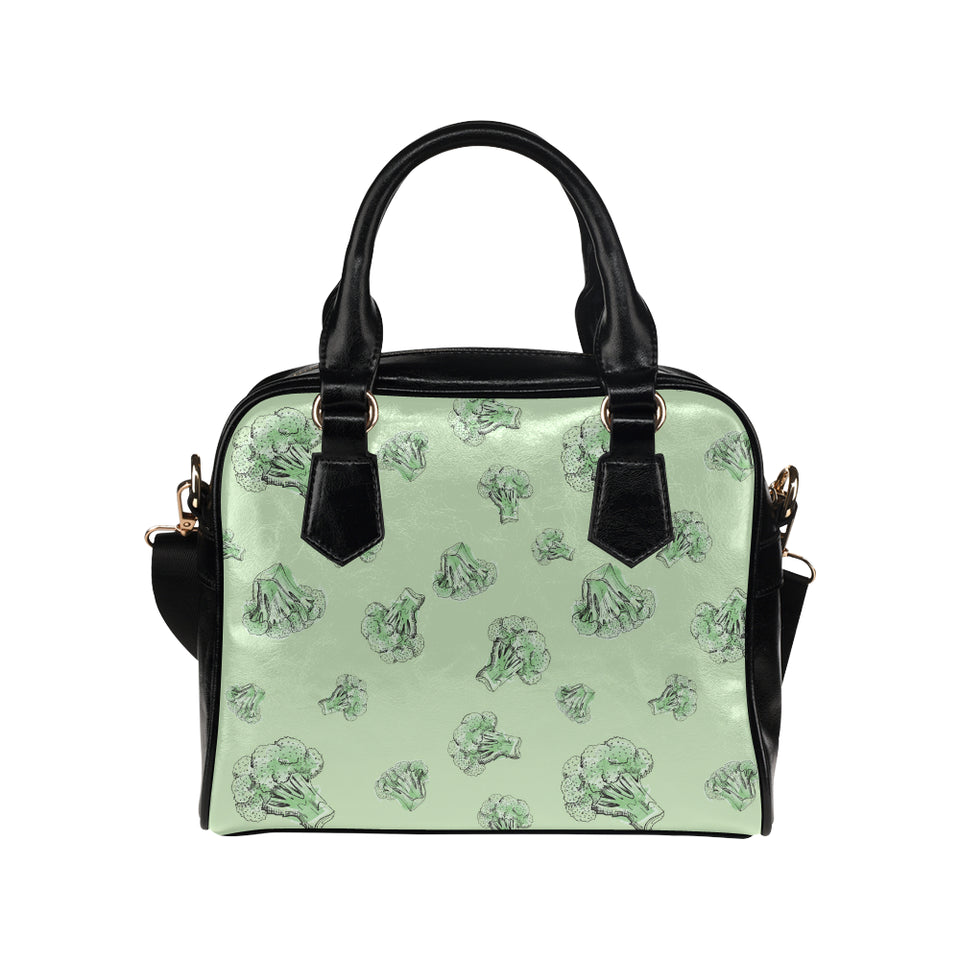 broccoli sketch pattern Shoulder Handbag