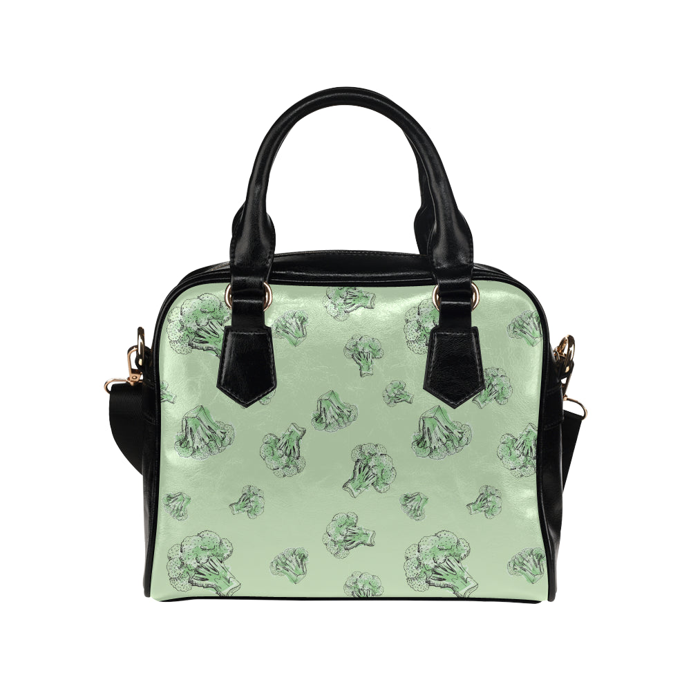 broccoli sketch pattern Shoulder Handbag