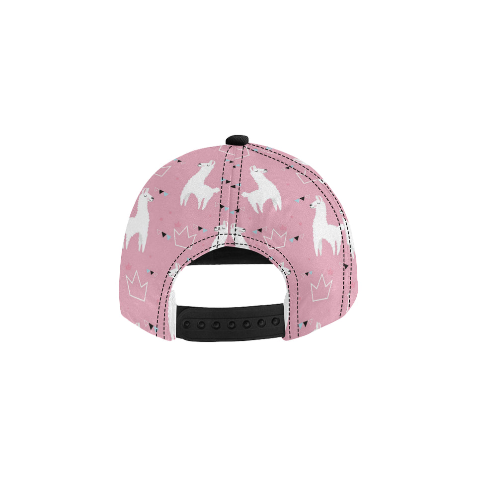 Llama Alpaca pink background All Over Print Snapback Cap