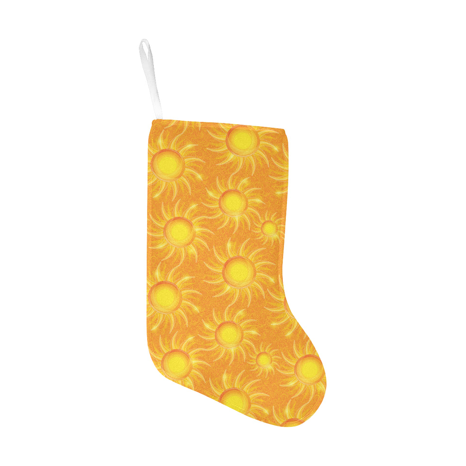 Sun orange background Christmas Stocking