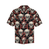 Red snake skull pattern Men's All Over Print Hawaiian Shirt