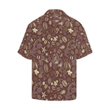 Coffee bean flower pattern Men's All Over Print Hawaiian Shirt