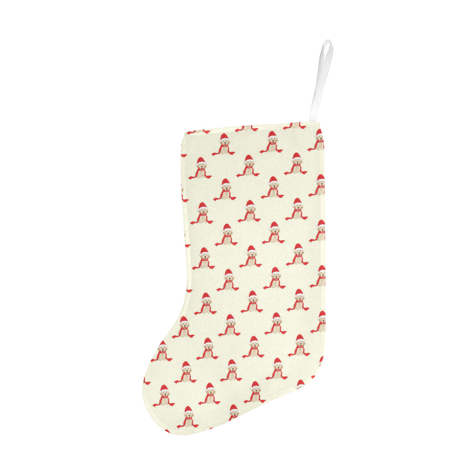 Golden Retriever Pattern Print Design 01 Christmas Stocking