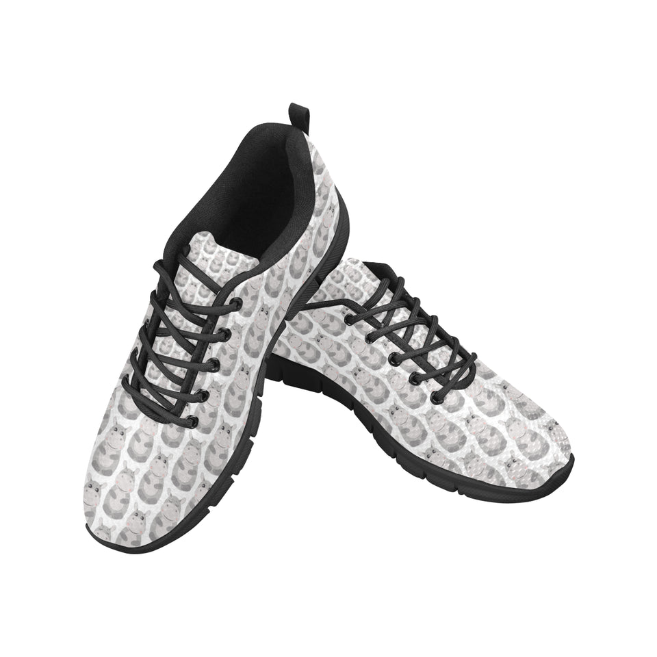 Hippopotamus Pattern Print Design 05 Men's Breathable Sneakers ( Model 055)