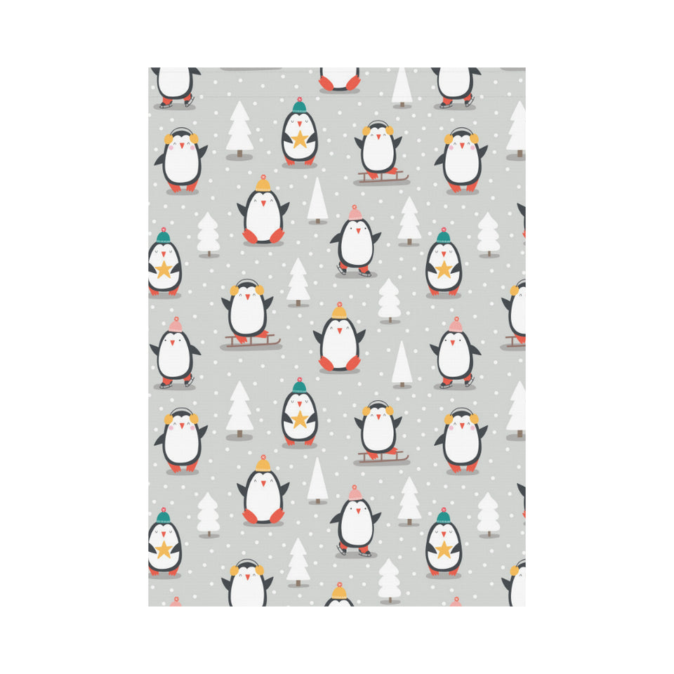 Cute Penguin christmas pattern House Flag Garden Flag